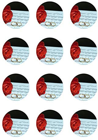 Muffinaufleger Cupcakes Muffins Zuckerpapier Hochzeit Rose Ringe HZ27