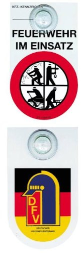 Original Alarmtrakt.de Feuerwehrschild, zweiseitig bedruckt, 30 cm x 45 cm, rot-weiß, offiziell, Car Mount, Sicherheit