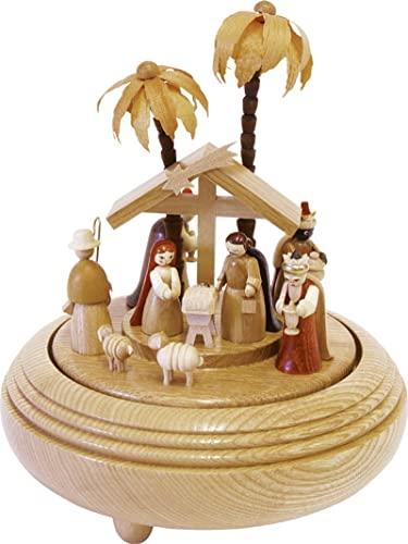 Spieluhr Richard Glässer Spieldose Christi Geburt Natur, 18er Spielwerk Stille Nacht, 08355