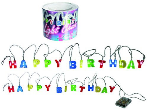 Out of the blue Lichterkette mit 15 LED, Happy Birthday, 3 Mignon Batterien-AA in PVC-Box, circa 2,30 m 57/8011