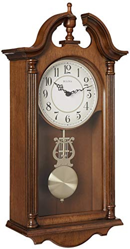 Bulova C1517 Saybrook Wall Clock, Brown Cherry