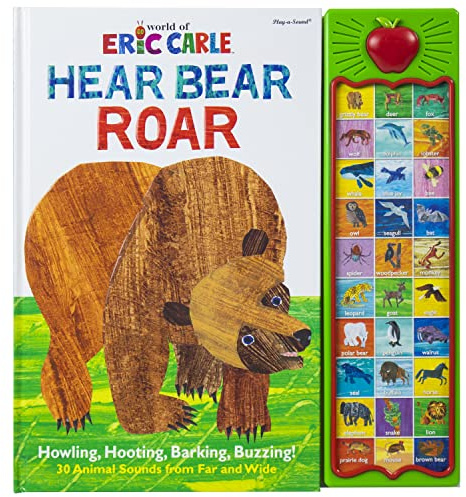 World of Eric Carle, Hear Bear Roar 30-Button Animal Sound Book - Great for First Words - PI Kids