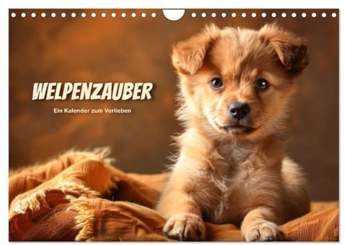 Welpenzauber: Ein Kalender zum Verlieben (Wandkalender 2025 DIN A4 quer), CALVENDO Monatskalender