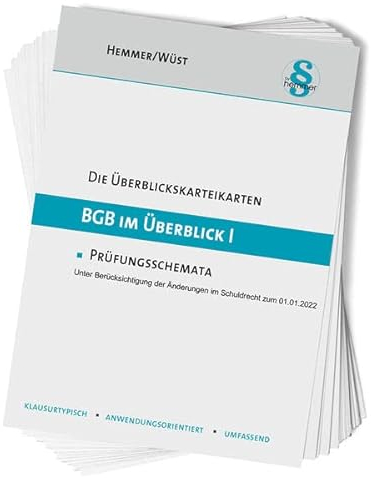33000 - ÜK BGB im Überblick (Teil I): Prüfungsschemata (Karteikarten - Zivilrecht)