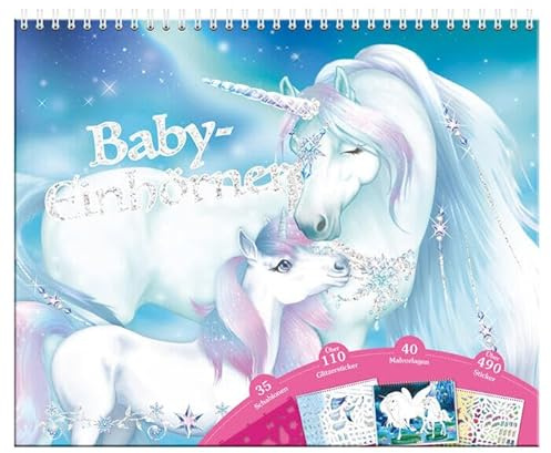 Kreativmappe - Baby-Einhörner: Magischer Kreativspaß für Kinder ab 4 Jahren – Über 490 Sticker, Schablonen & Malvorlagen – Fördert Fantasie und Feinmotorik