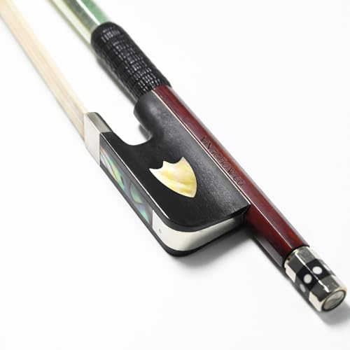 Pernambuco Stick Viola Bow 4/4 Size 430M VINGOBOW 74.5 cm Concert Level Shield Pattern Ebony Frog Well Balanced Sweet Sound Quality Natural Horse Hair