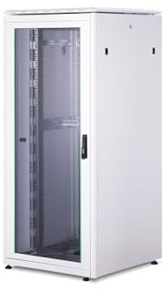 DIGITUS Netzwerkschrank - 19-Zoll Rack 36HE - 80x80 cm - Unique Serie - Traglast 800 kg - Nutztiefe 743 mm - Grau