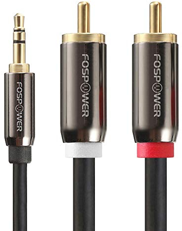 FosPower (1,8m) 3.5mm Male a 2-Male Cavo RCA [Sinistra/destra] Stereo Audio Cavo, Step-Down Design Adattatore Cable