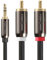 FosPower (1,8m) 3.5mm Male a 2-Male RCA [Sinistra/destra] Stereo Audio Cavo, Step-Down Design Adattatore Cable
