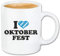Reifen-Markt Kaffeetasse I LOVE OKTOBERFEST - WIESN - MÜNCHEN - VOLKSFEST - CANNSTATTER WASEN Keramik 330 ml in Weiß