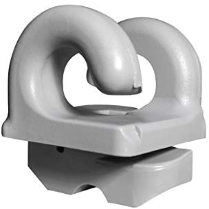 Grevinga Ganci per rete sportiva, Acciaio, 100% plastica, Rombo, Grigio, SET di 50 pz