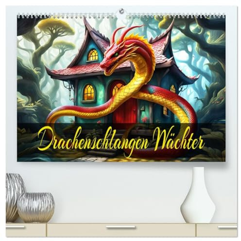 Drachenschlangen Wächter (hochwertiger Premium Wandkalender 2026 DIN A2 quer), Kunstdruck in Hochglanz: Ein Jahr unter dem Schutz des Drachenschlangen. (CALVENDO Natur)