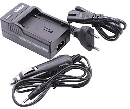 vhbw Ladegerät kompatibel mit JVC BN-V408, BN-V408U, BN-V408-H, BN-V408U-B Kamera Camcorder/Akku - Ladeschale, Kfz-Adapter, Ladestandsanzeige
