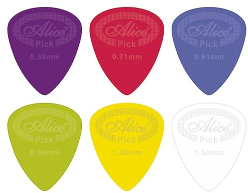 Plektren Set AP12G 12 Picks, geprägt, bunt gute Griffigkeit, Plektrum Set