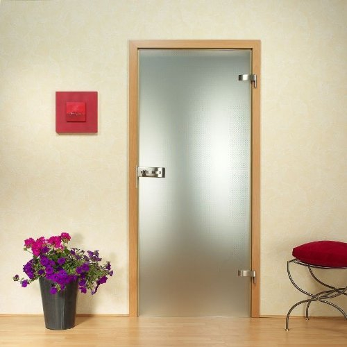 Ganzglastür 959 x 1972 x 8mm Rechtsanschlag Sicherheitsglas SATINATO