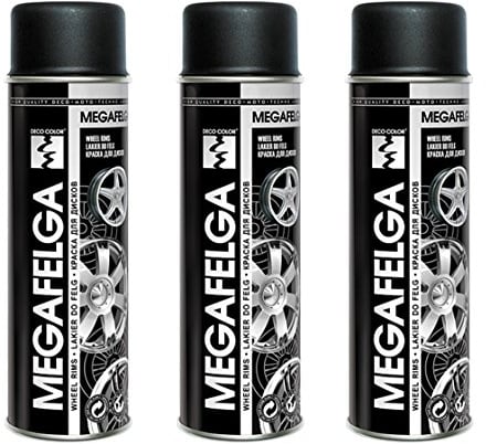 3er Sparpack 500ml Felgenlack Felgen Farbe SCHWARZ MATT