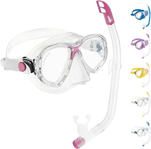 Cressi Sub S.p.A. Marea Vip Jr Set de masque + tuba plongée enfant Transparent/Rose