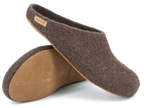 Magicfelt Filz-Hausschuh 713 aus 100% seltenen Wollen | Pantoffel für Damen & Herren mit hochwertiger Rinds-Sohle - Made in Tirol