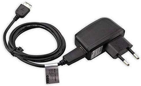 caseroxx Handy Ladekabel Samsung-Stecker für Samsung GT-E1200, hochwertiges Ladegerät mit Netzteil zum Aufladen (Flexibles, stabiles Kabel in schwarz)
