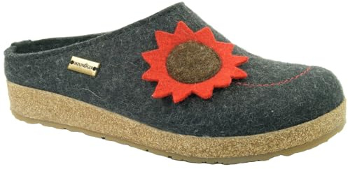 HAFLINGER Damen Hausschuh Pantoffel Wollfilz Grizzly Nelly 731048