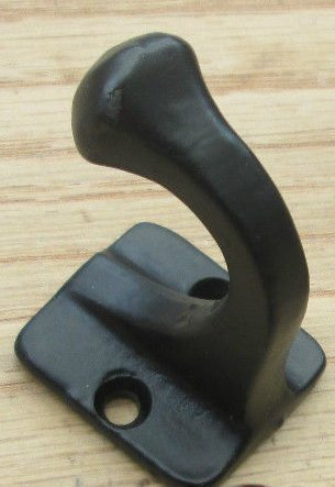 IRONMONGERY WORLD® CAST Iron Single Robe Hook Hanging Utility Hooks PEG Single Robe Hook (Black Antique)
