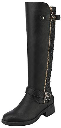 DREAM PAIRS Utah Women's Knee High Riding Boots,Size 5.5,Black,Utah-W