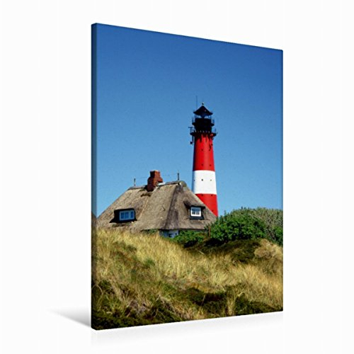 Premium Textil-Leinwand 60 x 90 cm Hoch-Format Leuchtturm Insel Sylt | Wandbild, HD-Bild auf Keilrahmen, Fertigbild auf hochwertigem Vlies, Leinwanddruck von lothar reupert