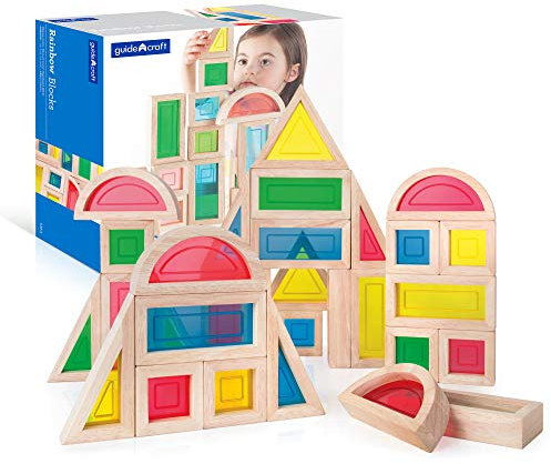 Guidecraft Rainbow Blocks Set, 30-Piece