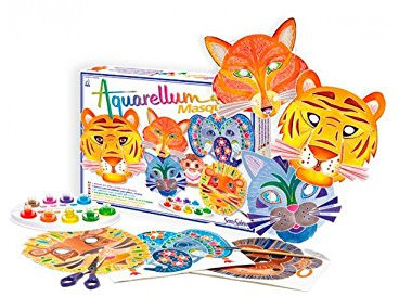 SentoSphère - AQUARELLUM - MASQUES ANIMAUX - Kit peinture - Peinture Aquarellable Magique - A partir de 8 ans - fabriqué en France