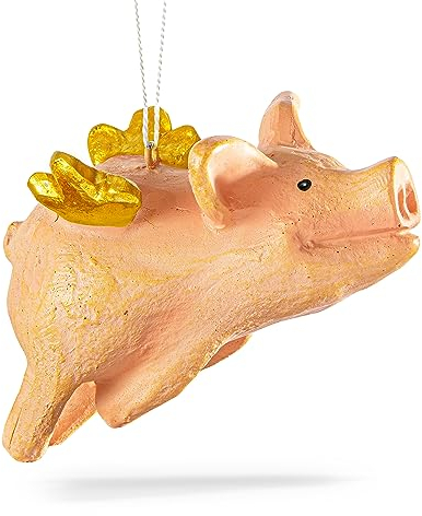 Dekoanhänger 4,5 x 10 cm • 66015 ''hängender Schwein-Engel, Sau'' von Inkognito • Künstler: INKOGNITO © Susanne J. Eckart • Weihnachtliches • Objekte • Objects
