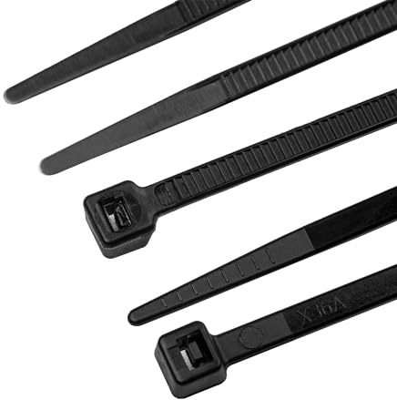 alca® Kabelbinder 50 Stk. schwarz, 4,8x350 mm | Zugfestigkeit 22kg, temperaturbeständig & UV-beständig für Innen- und Außen Kabelbefestigung, aus Nylon 6.6