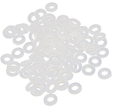 sourcingmap Nylon Flat Washers 6mm OD 3mm ID 1mm Thickness Sealing Gasket for Faucet Pipe Water Hose, Clear, Pack of 100