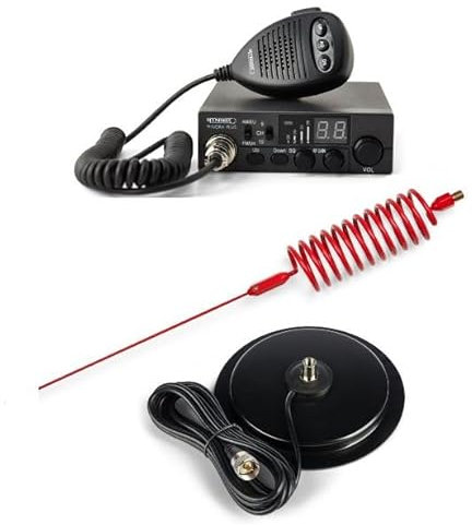 CB Radio & Antenna Kit - Moonraker Minor II Plus 80ch 12v/24v CB Radio + Red Tornado CB Antenna + 7 Mag Mount (CB Kit)