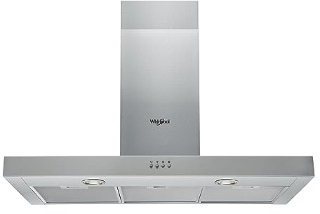 Whirlpool AKR 559/3 IX - Cappa Cucina a Parete - Installazione Flessibile Adattabile - Filtro Purificatore a Carbone - Larghezza 89,8cm, Profondità 45cm, Altezza 115cm, Classe Energetica D