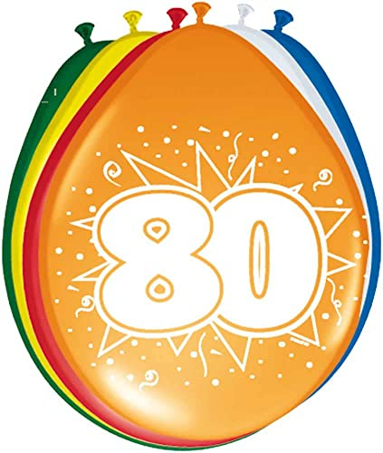 Folat 08280 - Zahlenballons/Ballon mit Zahl 80-12 / 30 cm - 8 STK.