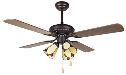 Orbegozo CT 55106 - Ventilador de techo con luz, 4 palas, 105 cm de diámetro, 60 W y 3 velocidades, negro