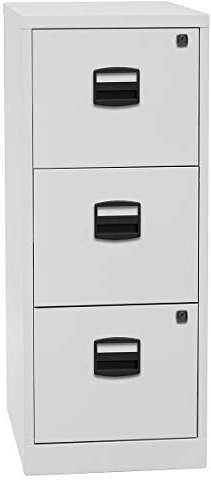 Bisley Home Hängeregistraturschrank PFA, 3 HR-Schubladen, Metall, 645 Lichtgrau, 40 x 41.3 x 101.5 cm