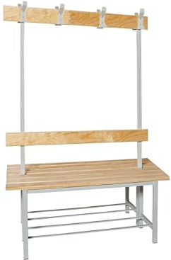 Simonrack Banc de vestiaire double avec cintres démontés Gris 1000 x 1600 x 670 mm