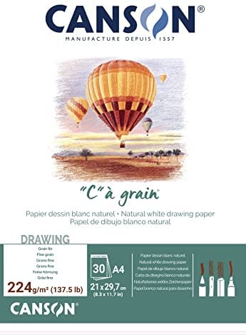 Canson 400060600 C a grain Zeichenpapier, A4, naturweiß