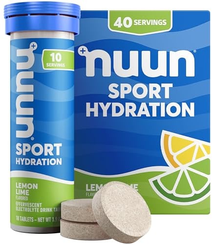Nuun Sport Electrolyte Tablets Lemon Lime, GF & Vegan, 4 Pack