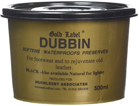 Gold Label Lederfett Dubbin. Klar & Schwarz (Schwarz, 500g)