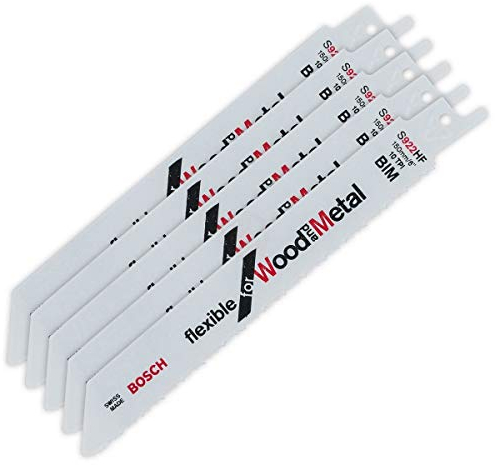 Bosch Accessories 2608656016 Säbelsägeblatt S 922 HF, Flexible for Wood and Metal, 5er-Pack Sägeb