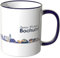 WANDKINGS® Tasse, Schriftzug Guten Morgen Bochum! mit Skyline bei Nacht - LILA