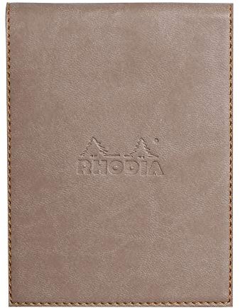 Rhodia 128204C Notizblock N.12 liniert mit Schutzhülle Kunstleder Grau