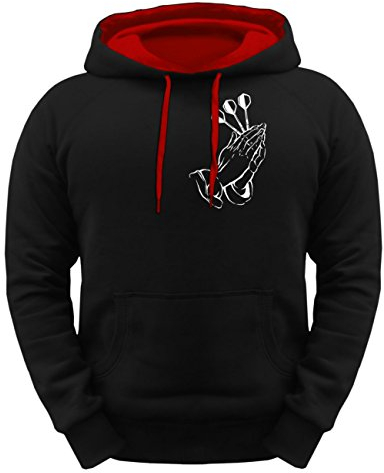 Männer Herren Kapuzenpullover Dart Double Makes Money Motiv AUF RÜCKEN