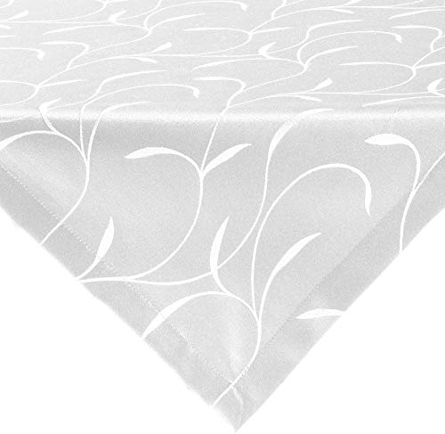 Erwin Müller Tischwäsche, Mitteldecke, Tischdecke Uni, Remscheid weiß Größe 100x100 cm - hochwertige Qualität mit Fleckschutz ausgerüstet und Kuvertsaum, Rankenmuster