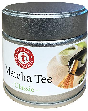 Schrader | Matcha Tee Pulver | Bio aus Japan fein gemahlen 100 Prozent reiner Grüntee ohne Zusatz vegan Premiumqualität | 30 g