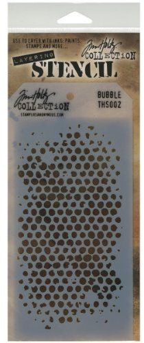 Stampers Anonymous THS-002 Tim Holtz Layered Stencil, 4.125 by 8.5-Inch, Bubble