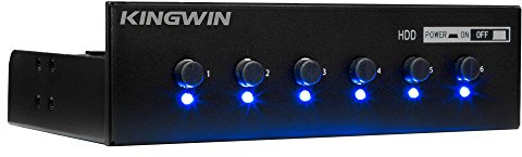Kingwin HDD Power Switch Modul 6 Schalter für 5,25 Zoll Schacht (HDD-PS6)
