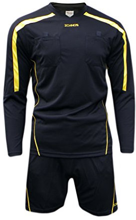 ICHNOS adult size soccer football Referee Uniform kit (shirt + shorts) (M)